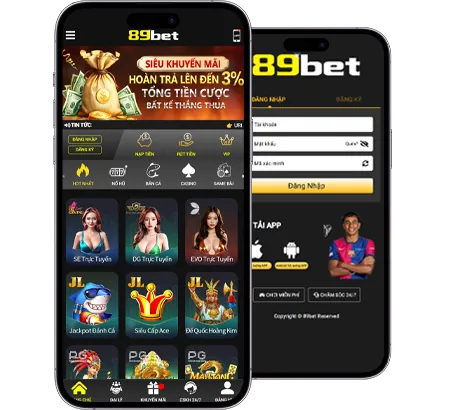 Hình ảnh đa dạng các loại game như casino, slot, thể thao trên ứng dụng KV888