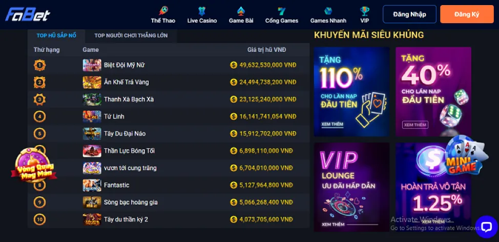 Đặc quyền VIP kv888 độc quyền